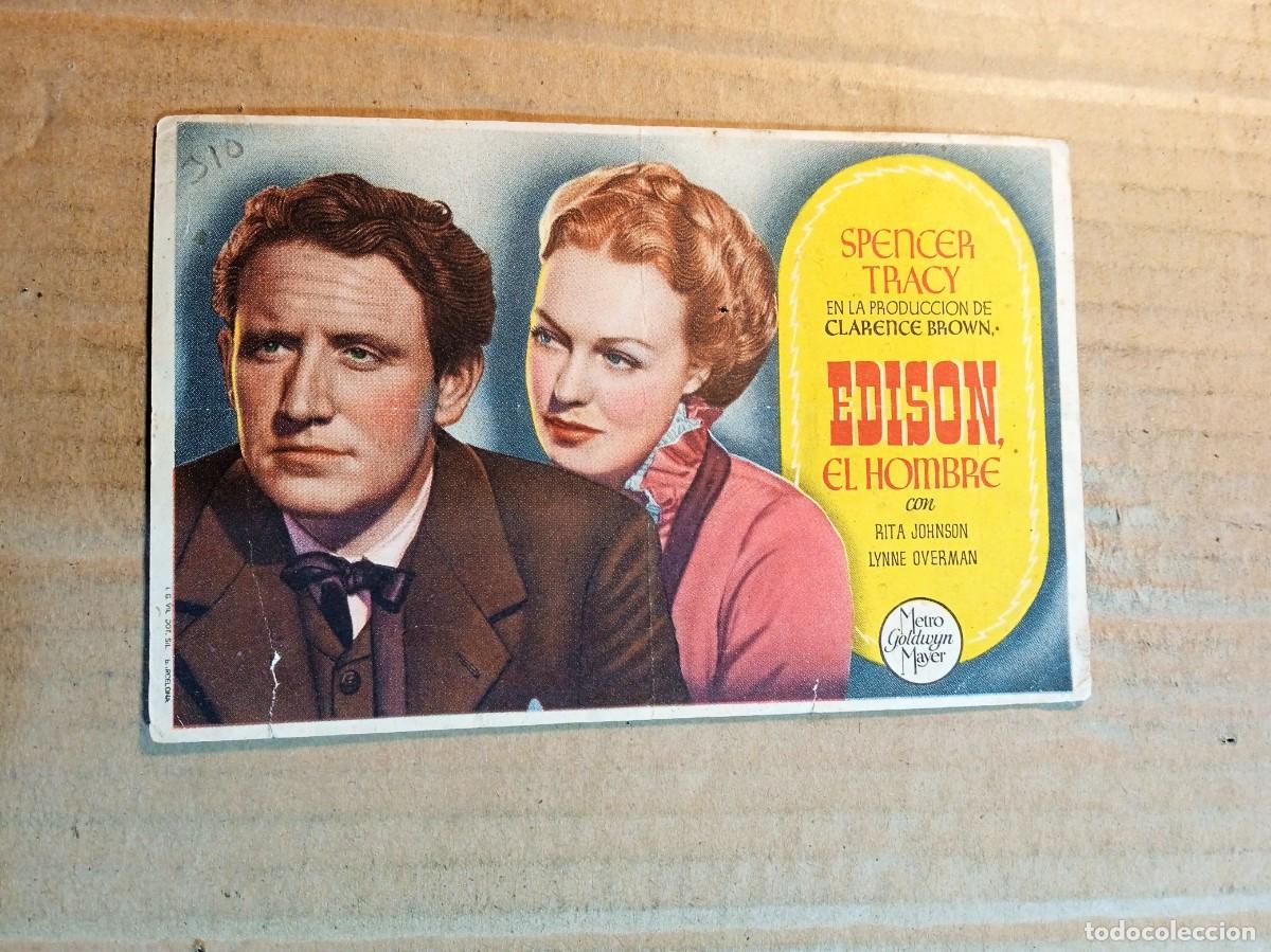  Foglietti di film di film antichi di cinema: FOLLETO DE MANO CON PUBLICIDAD EDIDON EL HOMBRE