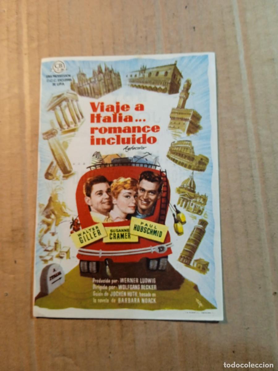  Flyers Publicitaires de films Anciens: FOLLETO DE MANO CON PUBLICIDAD VIAJE A ITALIA... ROMANCE INCLUIDO
