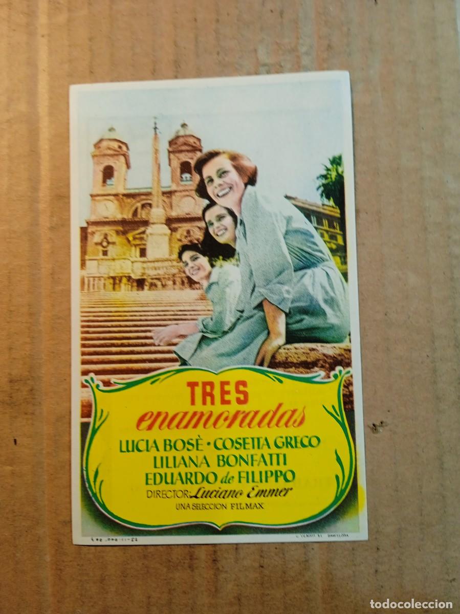 Cine: FOLLETO DE MANO CON PUBLICIDAD TRES ENAMORADAS