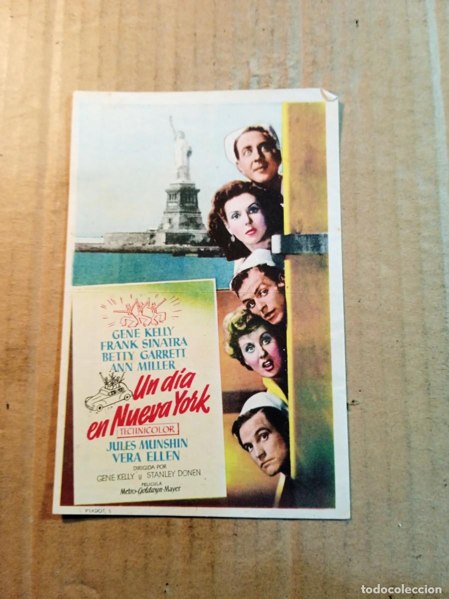  Flyers Publicitaires de films Anciens: FOLLETO DE MANO CON PUBLICIDAD UN DIA EN NUEVA YORK