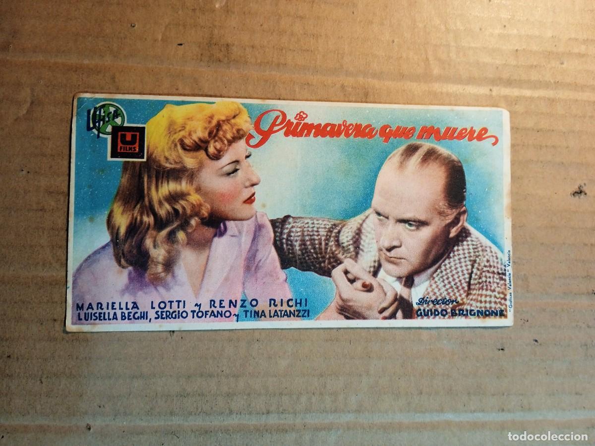 Kino: FOLLETO DE MANO CON PUBLICIDAD PRIMAVERA QUE MUERE