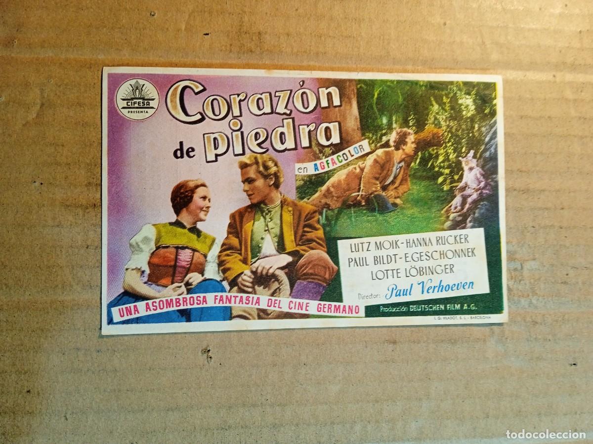 Cine: FOLLETO DE MANO CON PUBLICIDAD CORAZON DE PIEDRA