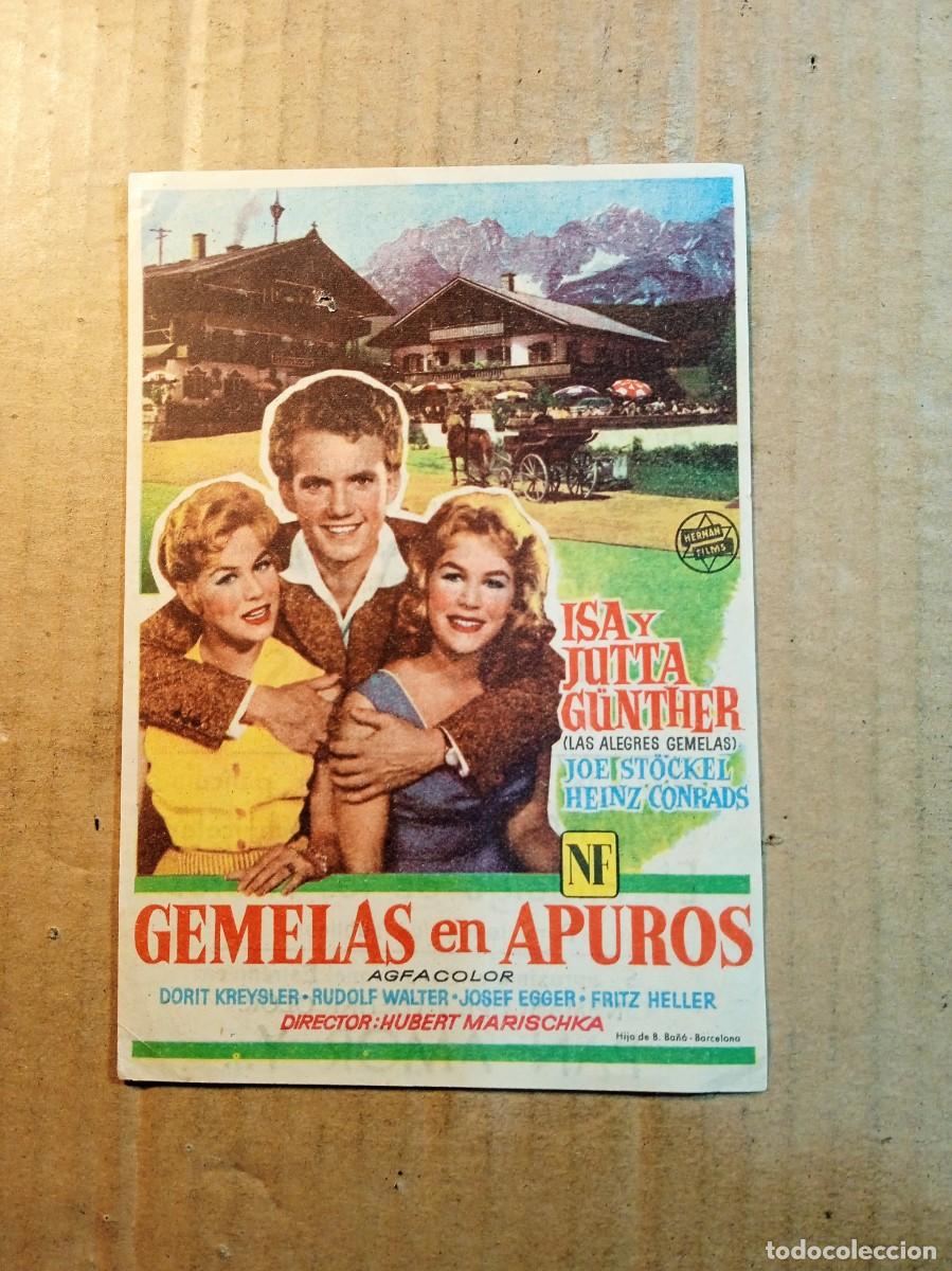 Cine: FOLLETO DE MANO CON PUBLICIDAD GEMELAS EN APUROS
