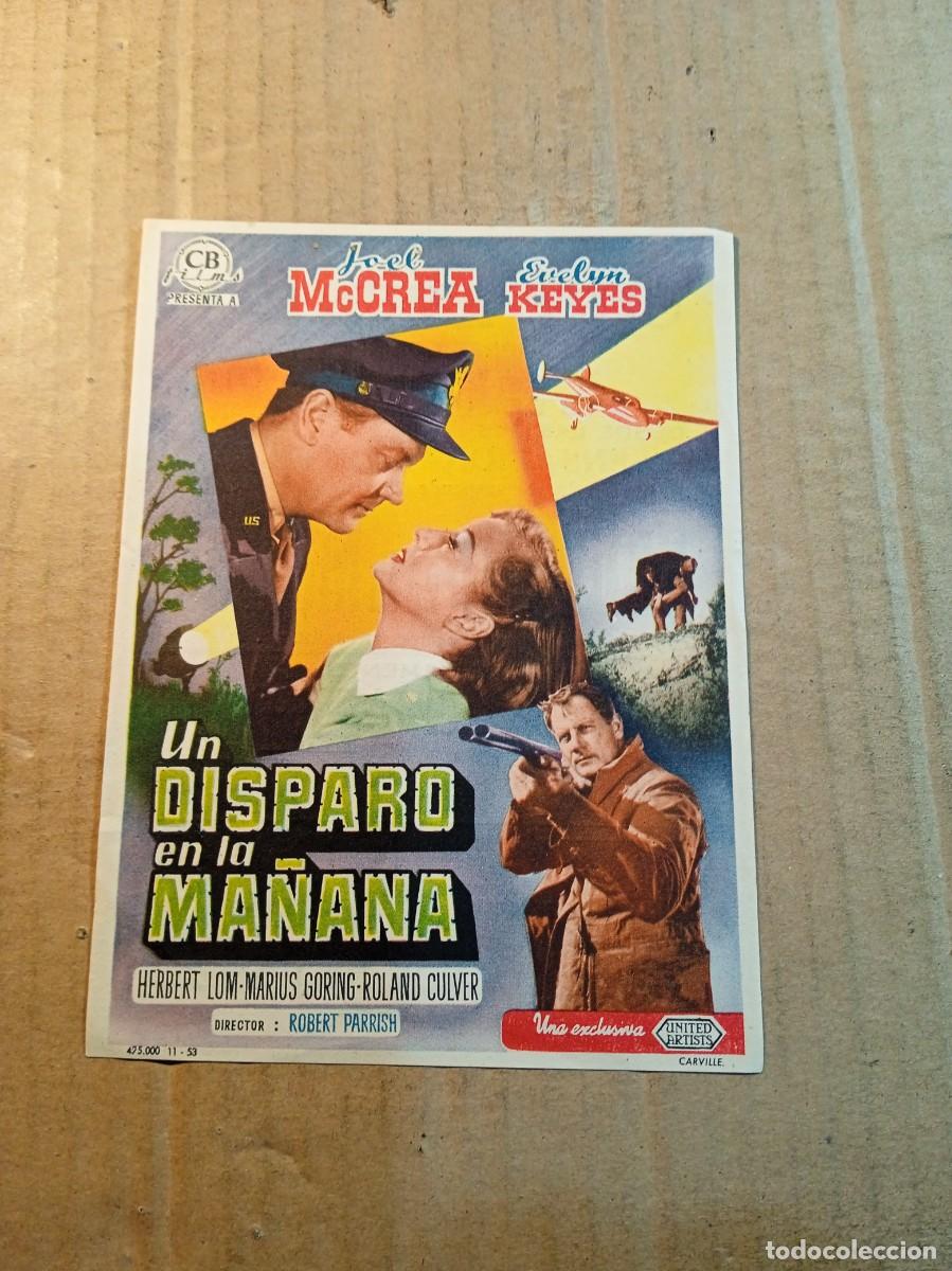 Cine: FOLLETO DE MANO CON PUBLICIDAD UN DISPARO EN LA MA&Ntilde;ANA
