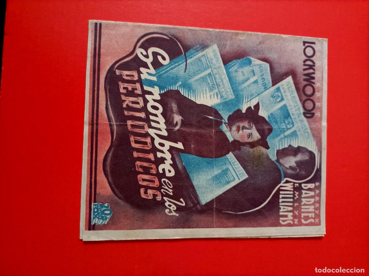 Cine: SU NOMBRE EN LOS PERI&Oacute;DICOS. C/P. CINE GOYA 1943. MARGARET LOCKWOOD, ES DOBLE.