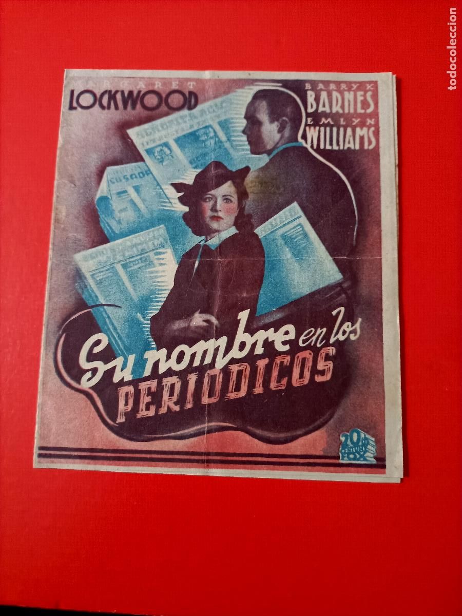 Cine: SU NOMBRE EN LOS PERI&Oacute;DICOS. C/P. CINE GOYA 1943. MARGARET LOCKWOOD, ES DOBLE.