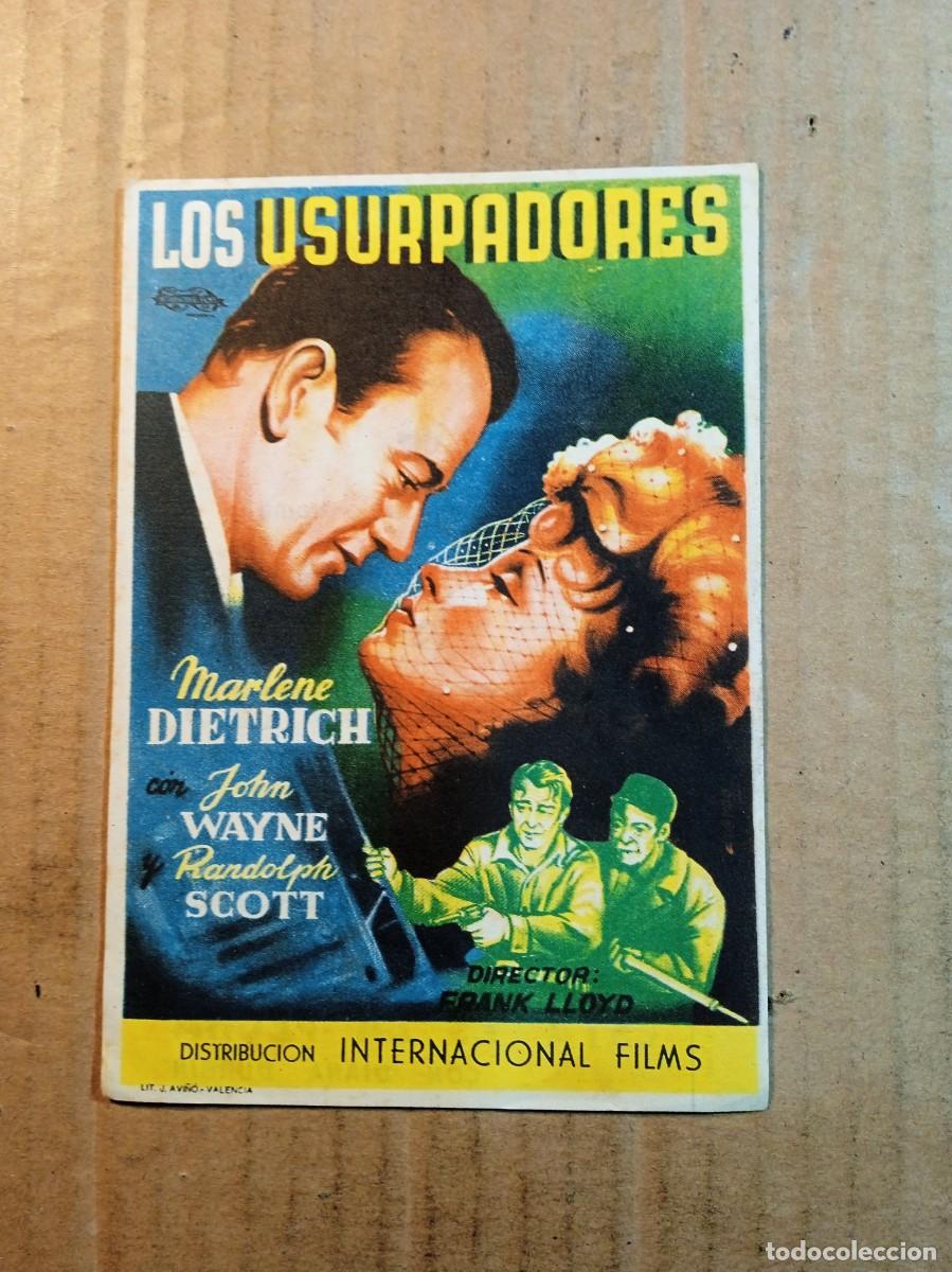 Cine: FOLLETO DE MANO CON PUBLICIDAD LOS USURPADORES