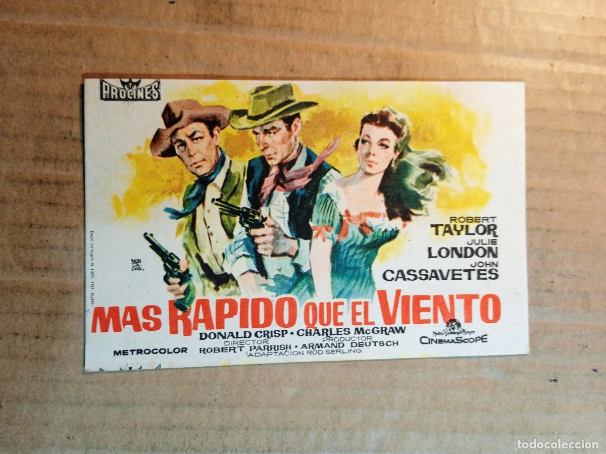 Cine: FOLLETO DE MANO CON PUBLICIDAD MAS RAPIDO QUE EL VIENTO