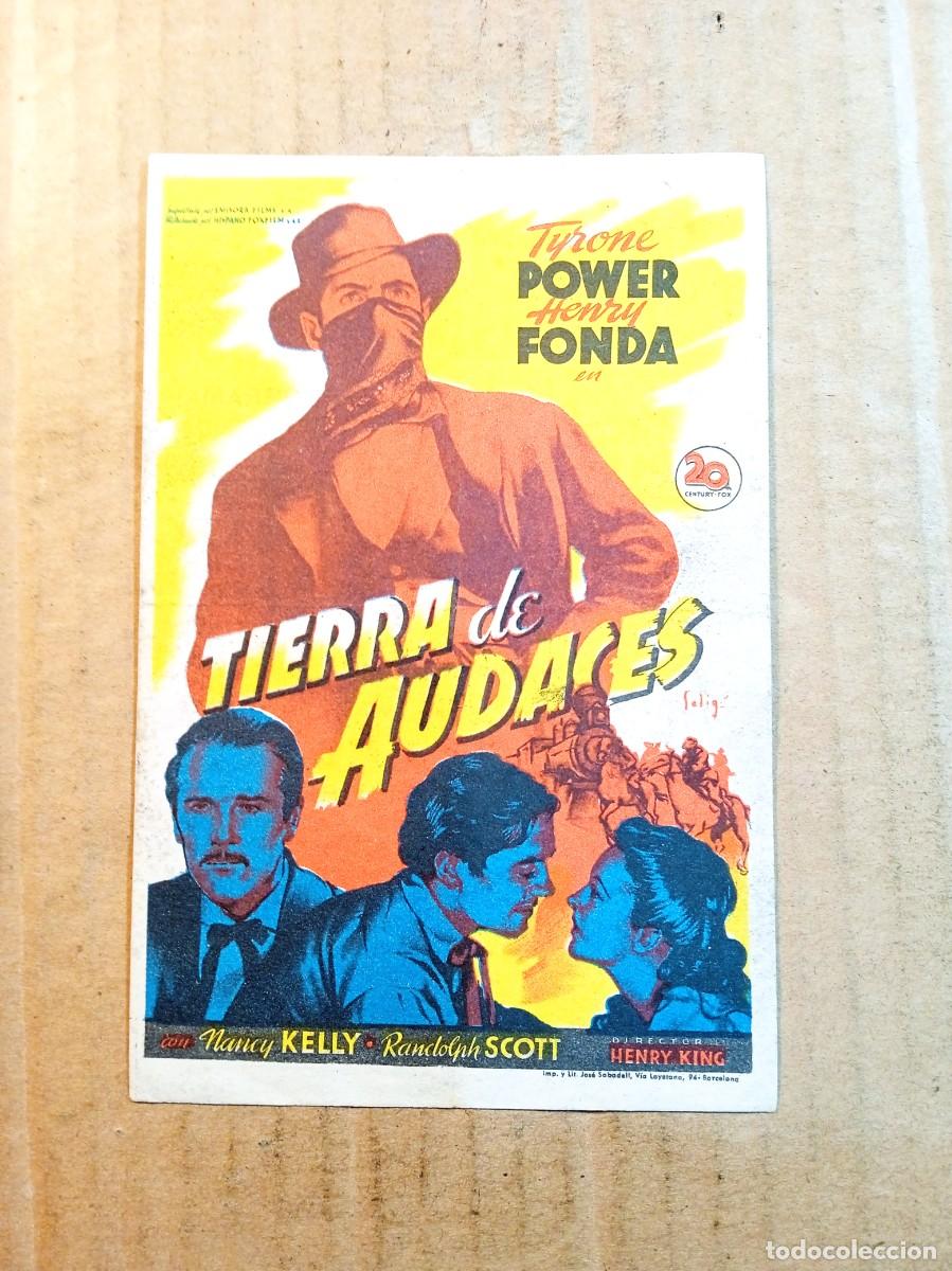 Cine: FOLLETO DE MANO CON PUBLICIDAD TIERRA DE AUDACES