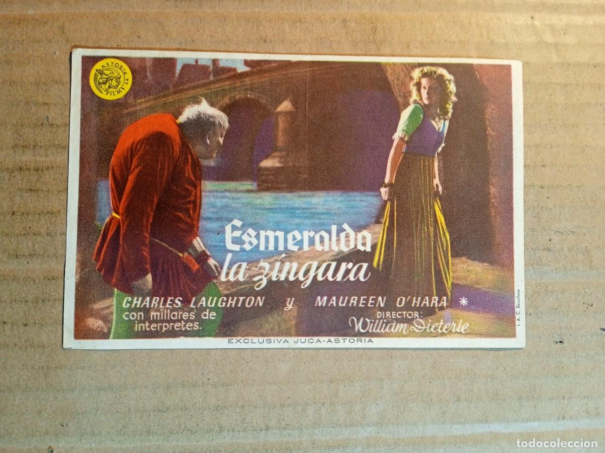 Cine: FOLLETO DE MANO CON PUBLICIDAD ESMERALDA LA ZINGARA