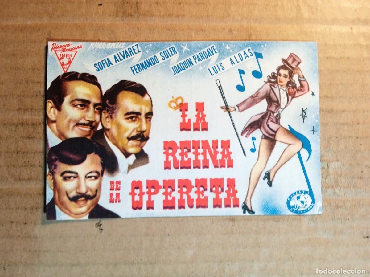 Folhetos de m&atilde;o de filmes antigos de cinema: FOLLETO DE MANO CON PUBLICIDAD LA REINA DE LA OPERA