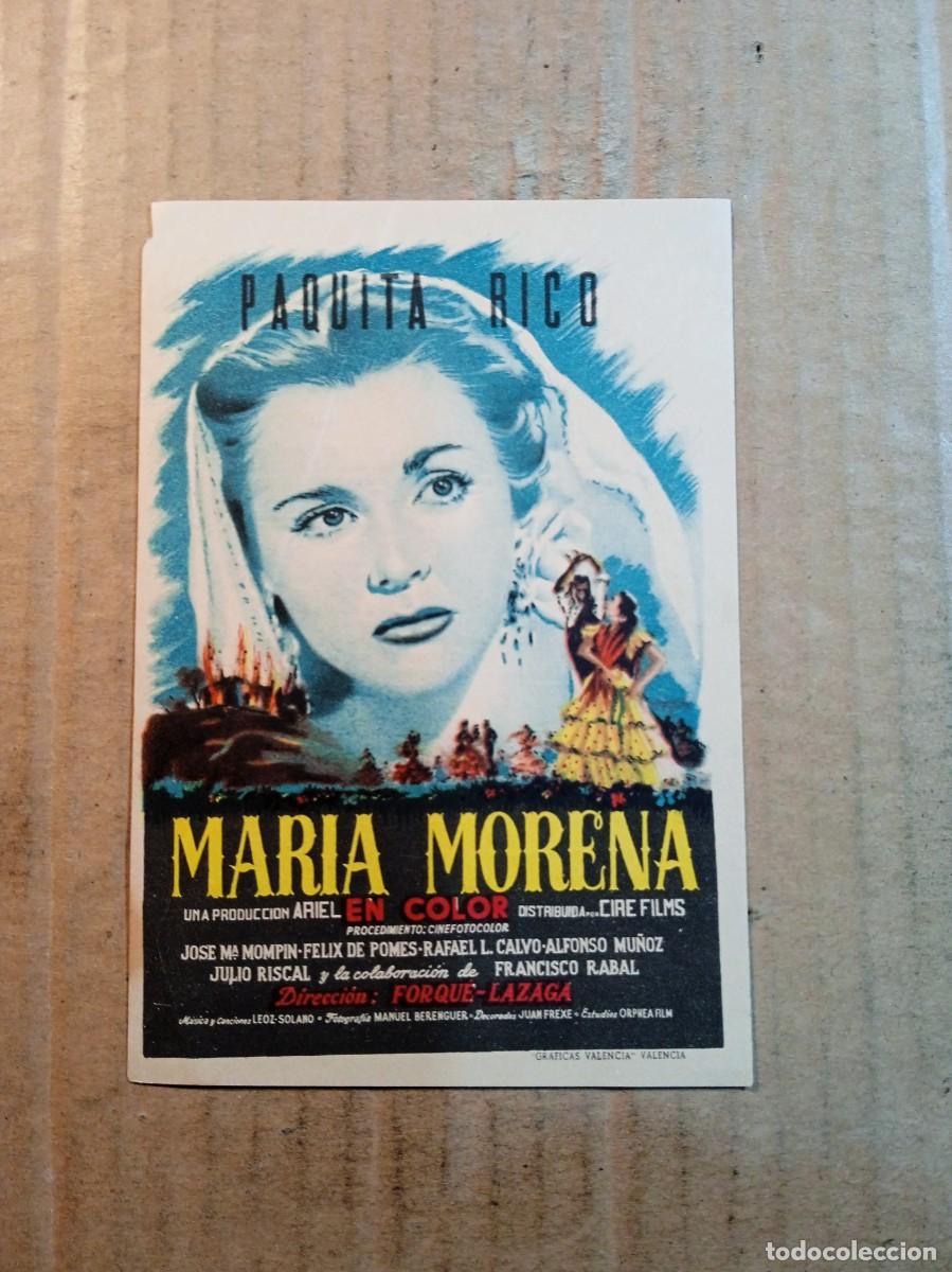 Kino: FOLLETO DE MANO CON PUBLICIDAD MARIA MORENA