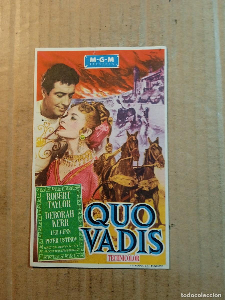 Folhetos de m&atilde;o de filmes antigos de cinema: FOLLETO DE MANO CON PUBLICIDAD QUO VADIS