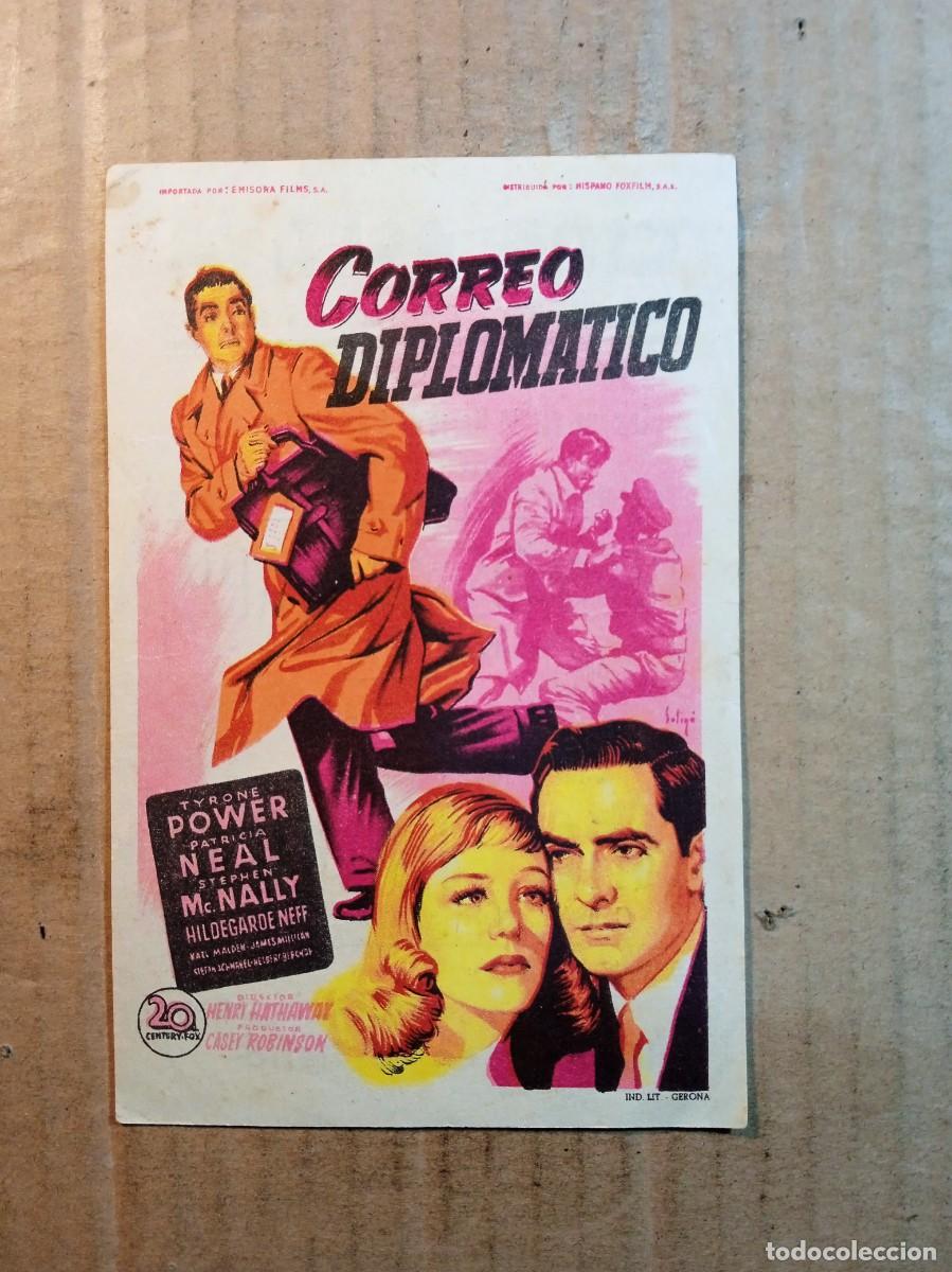 Folhetos de m&atilde;o de filmes antigos de cinema: FOLLETO DE MANO CON PUBLICIDAD CORREO DIPLOMATICO