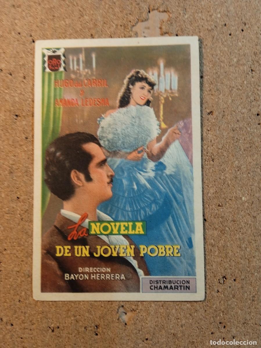 Kino: FOLLETO DE MANO CON PUBLICIDAD LA NOVELA DE UN HOMBRE POBRE