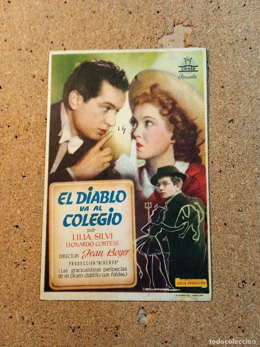  Flyers Publicitaires de films Anciens: FOLLETO DE MANO CON PUBLICIDAD EL DIABLO VA AL COLEGIO