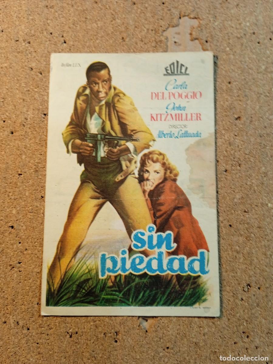  Foglietti di film di film antichi di cinema: FOLLETO DE MANO CON PUBLICIDAD SIN PIEDAD