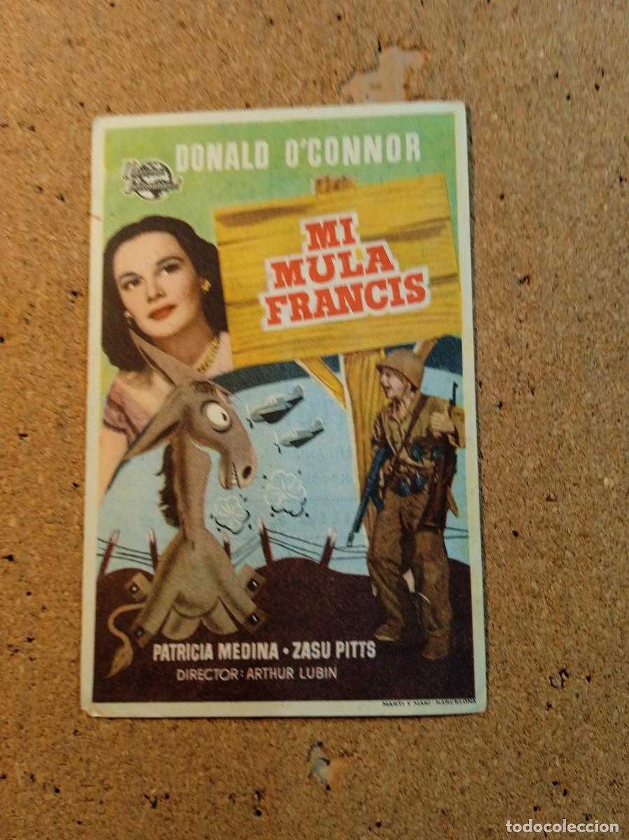  Foglietti di film di film antichi di cinema: FOLLETO DE MANO CON PUBLICIDAD MI MULA FRANCIS