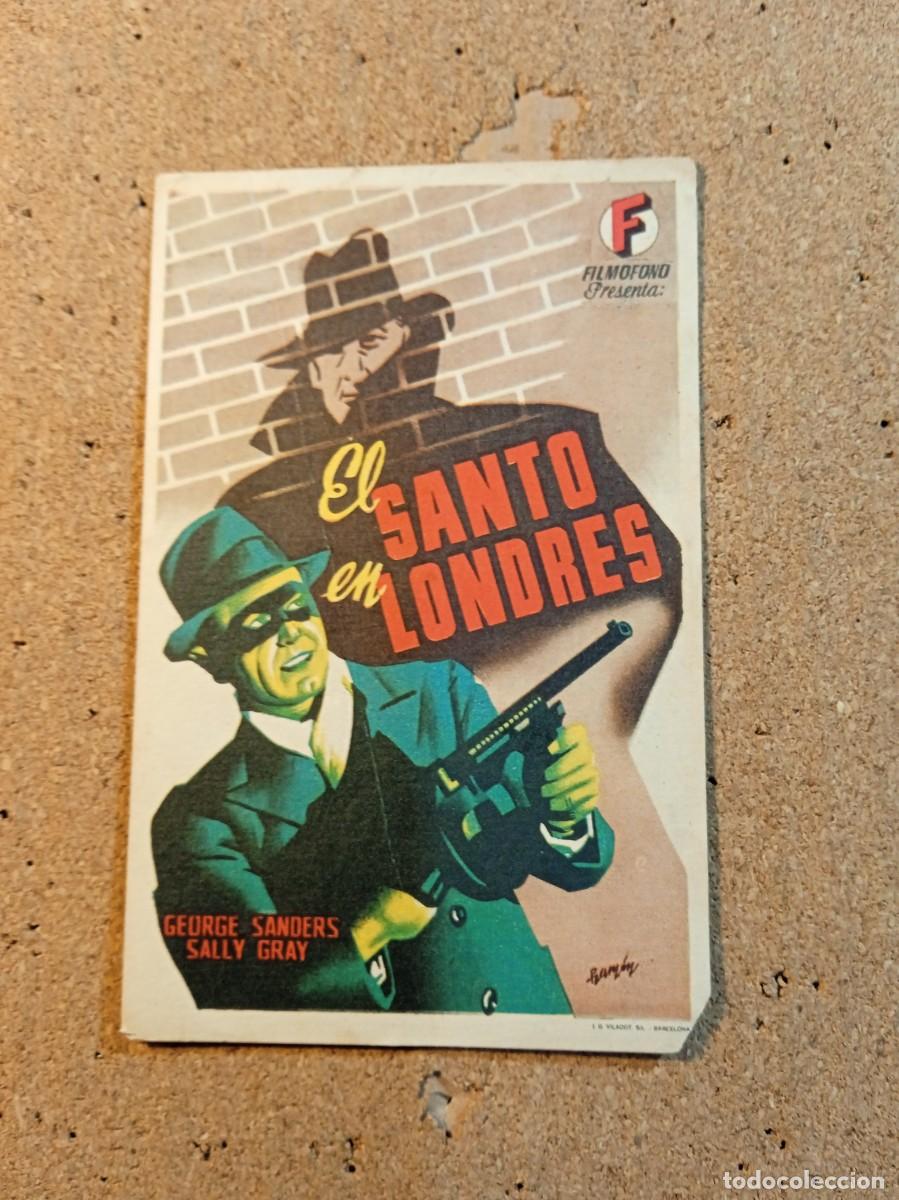  Foglietti di film di film antichi di cinema: FOLLETO DE MANO CON PUBLICIDAD EL SANTO EN LONDRES