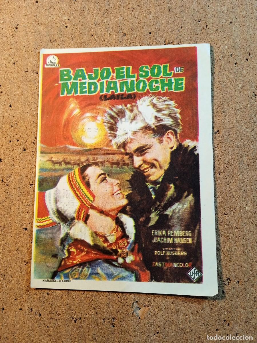Folhetos de m&atilde;o de filmes antigos de cinema: FOLLETO DE MANO CON PUBLICIDAD BAJO EL SOL DE MEDIANOCHE