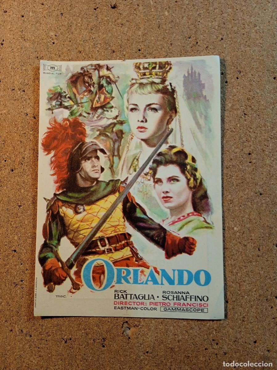 Folhetos de m&atilde;o de filmes antigos de cinema: FOLLETO DE MANO CON PUBLICIDAD ORLANDO