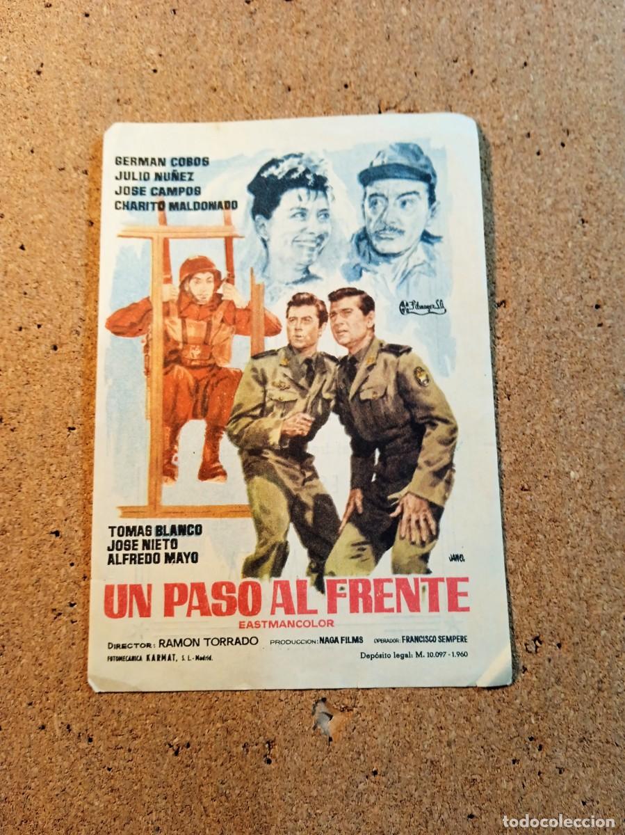  Flyers Publicitaires de films Anciens: FOLLETO DE MANO CON PUBLICIDAD UN PASO AL FRENTE