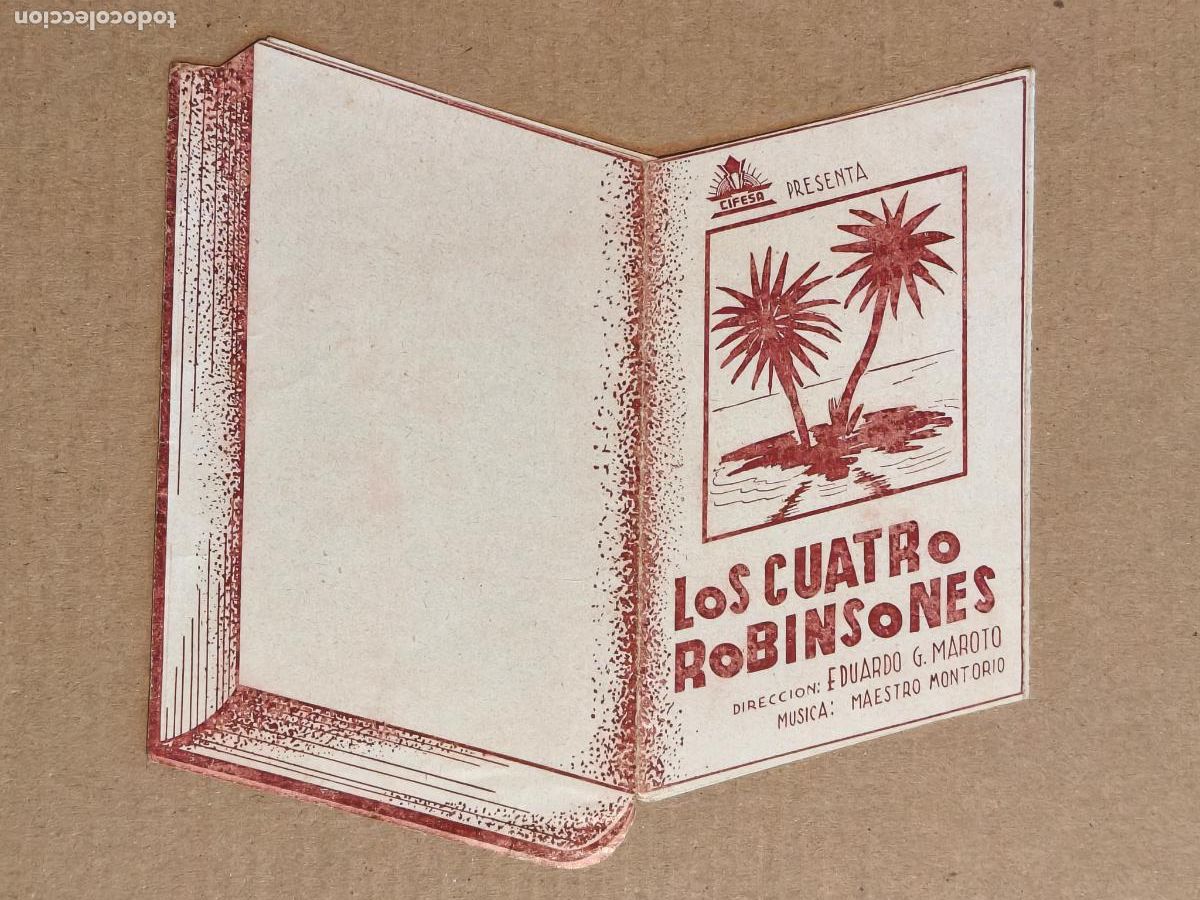 Kino: LOS CUATRO ROBINSONES PROGRAMA DE CINE TROQUELADO 1939