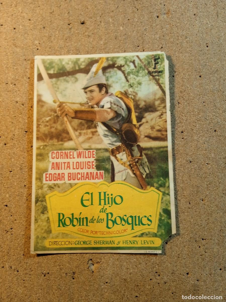  Flyers Publicitaires de films Anciens: FOLLETO DE MANO CON PUBLICIDAD EL HIJO DE ROBIN DE LOS BOSQUES
