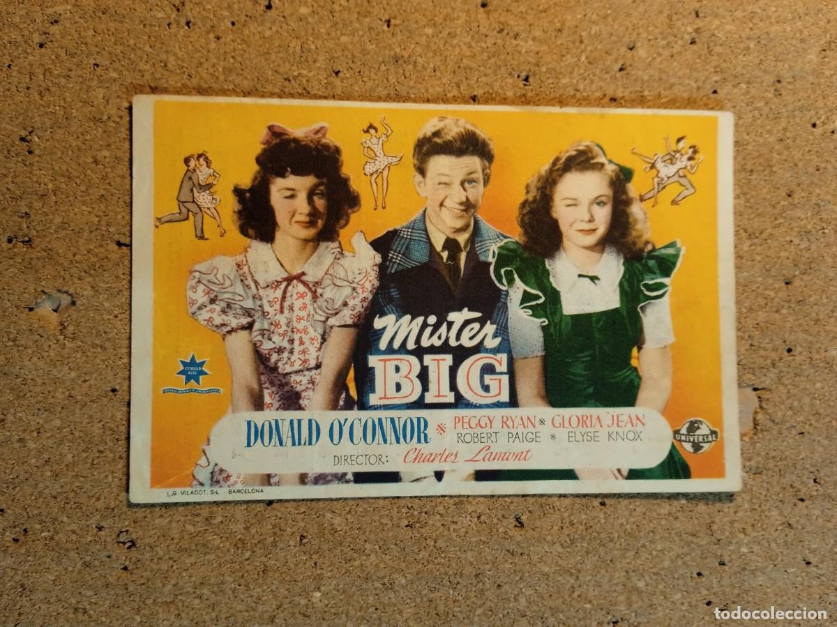 Folhetos de m&atilde;o de filmes antigos de cinema: FOLLETO DE MANO CON PUBLICIDAD MISTER BIG