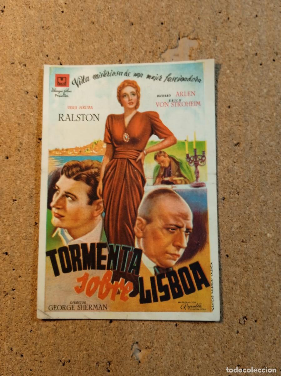  Flyers Publicitaires de films Anciens: FOLLETO DE MANO CON PUBLICIDAD TORMENTA SOBRE LISBOA