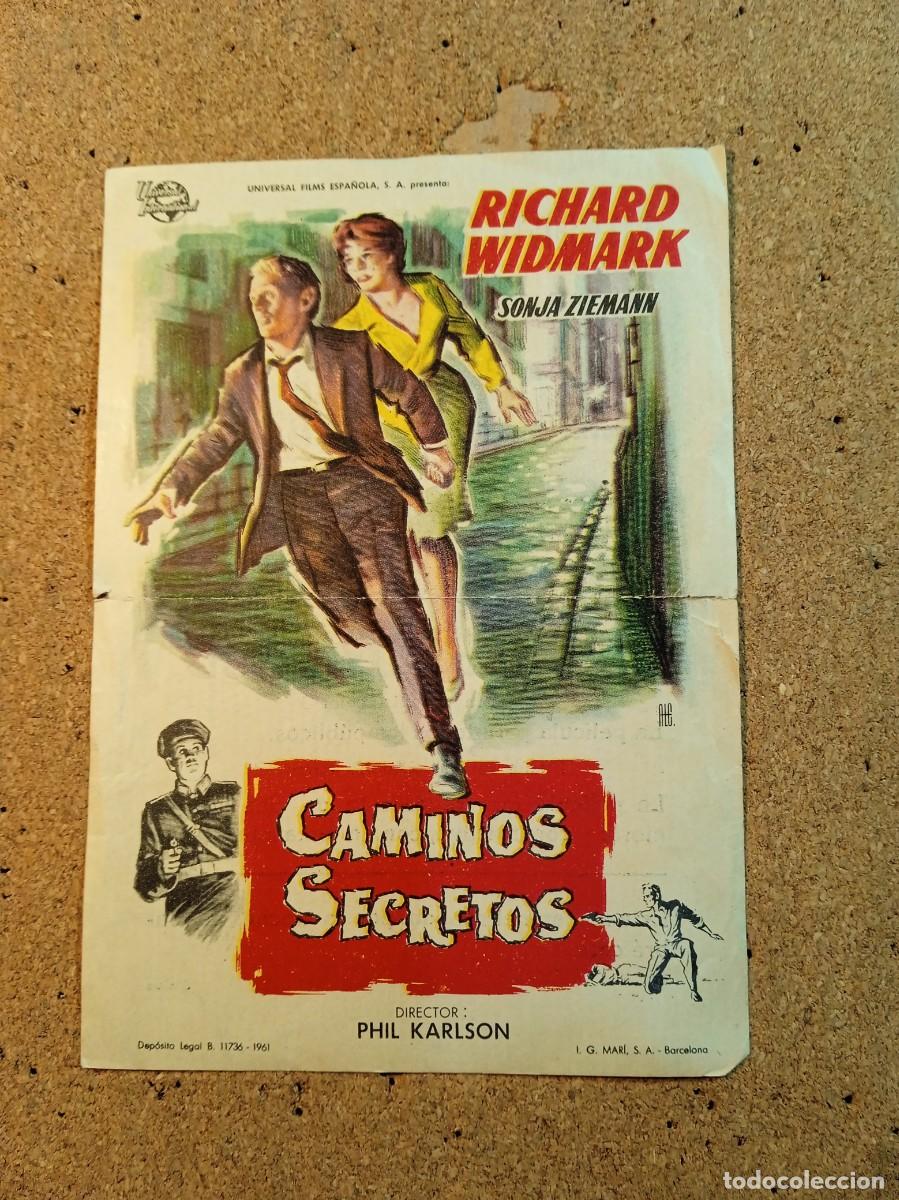  Flyers Publicitaires de films Anciens: FOLLETO DE MANO CON PUBLICIDAD CAMINOS SECRETOS