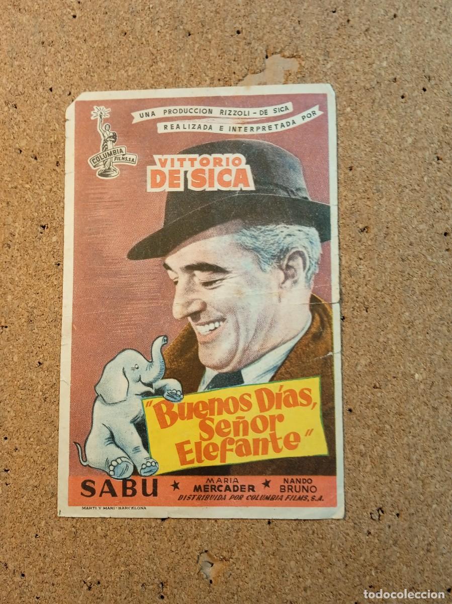  Flyers Publicitaires de films Anciens: FOLLETO DE MANO CON PUBLICIDAD BUENOS DIAS SE&Ntilde;OR ELEFANTE