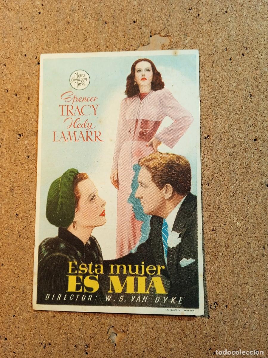 Folhetos de m&atilde;o de filmes antigos de cinema: FOLLETO DE MANO CON PUBLICIDAD ESTA MUJER ES MIA