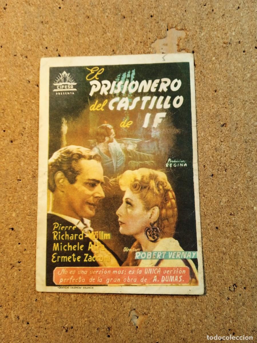  Flyers Publicitaires de films Anciens: FOLLETO DE MANO CON PUBLICIDAD EL PRISIONERO DEL CASTILLO DE IF