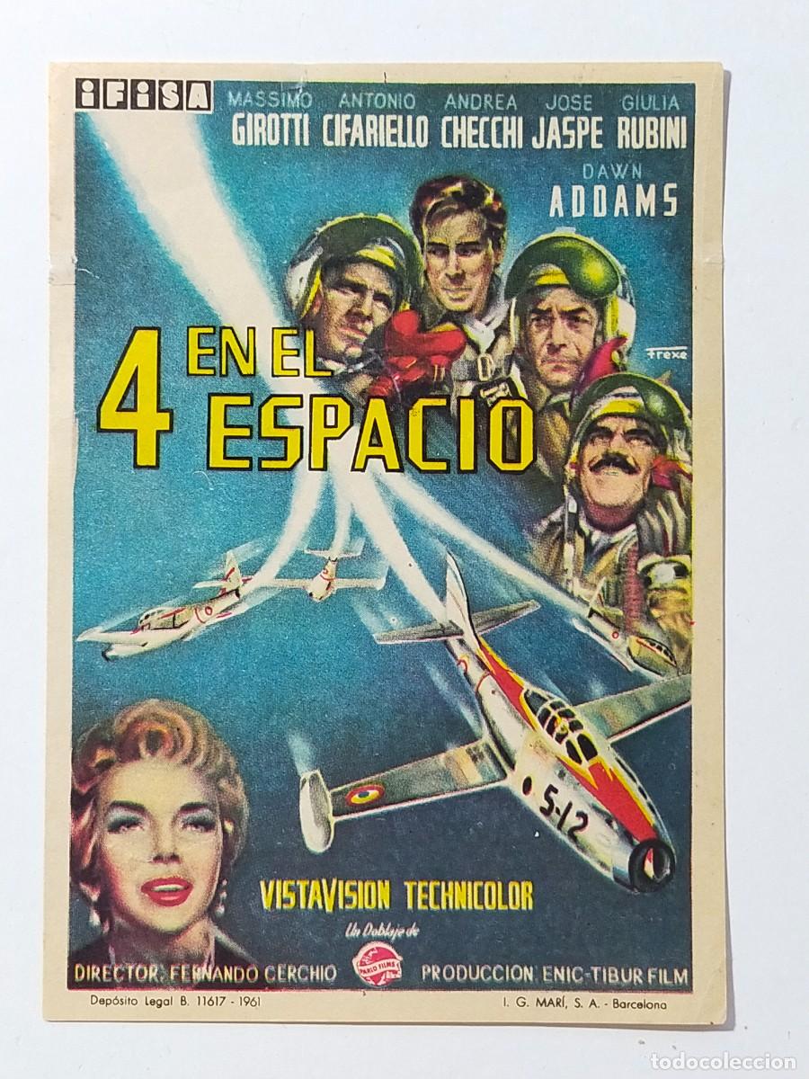 Cine: Programa Sencillo Orig: 4 EN EL ESPACIO. Massimo Girotti, Antonio Cifariello... - Sin cine impreso