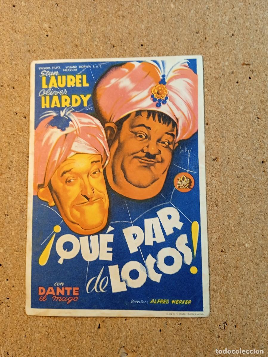 Cine: FOLLETO DE MANO CON PUBLICIDAD QUE PAR DE LOCOS