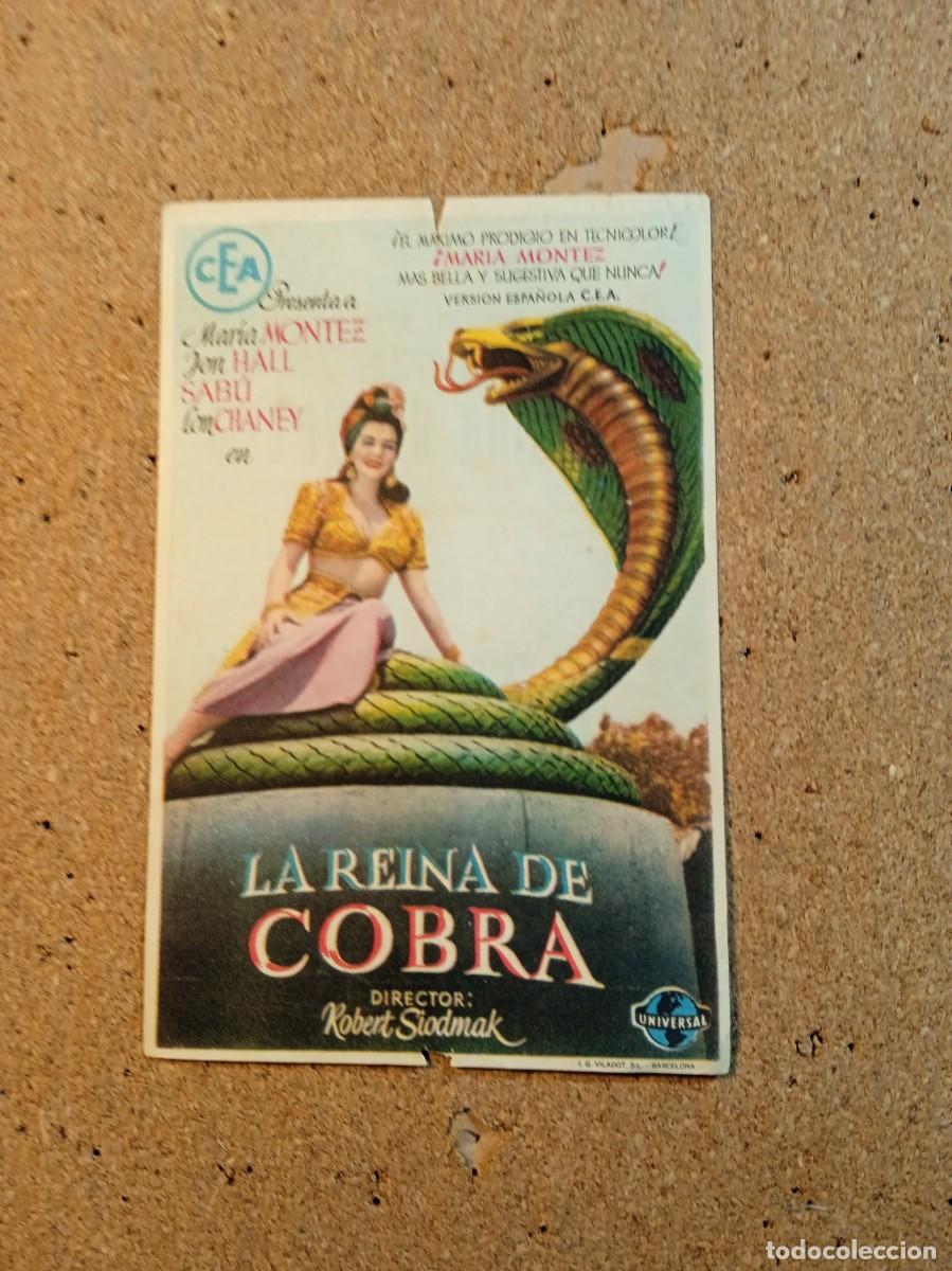 Cine: FOLLETO DE MANO CON PUBLICIDAD LA REINA COBRA