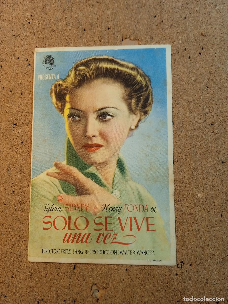 Kino: FOLLETO DE MANO CON PUBLICIDAD SOLO SE VIVE UNA VEZ