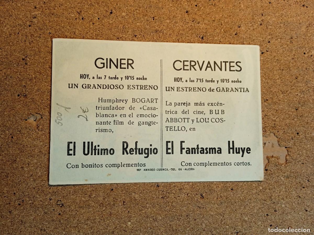 Cine: FOLLETO DE MANO CON PUBLICIDAD EL ULTIMO REFUGIO - Foto 2