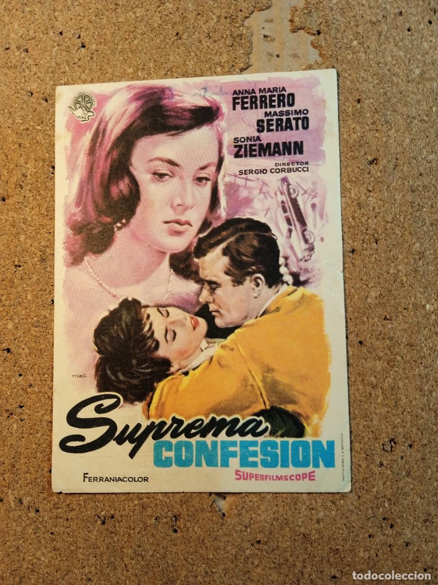 Folhetos de m&atilde;o de filmes antigos de cinema: FOLLETO DE MANO CON PUBLICIDAD SUPREMA CONFESION