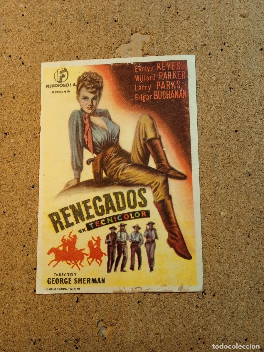 Folhetos de m&atilde;o de filmes antigos de cinema: FOLLETO DE MANO CON PUBLICIDAD RENEGADOS