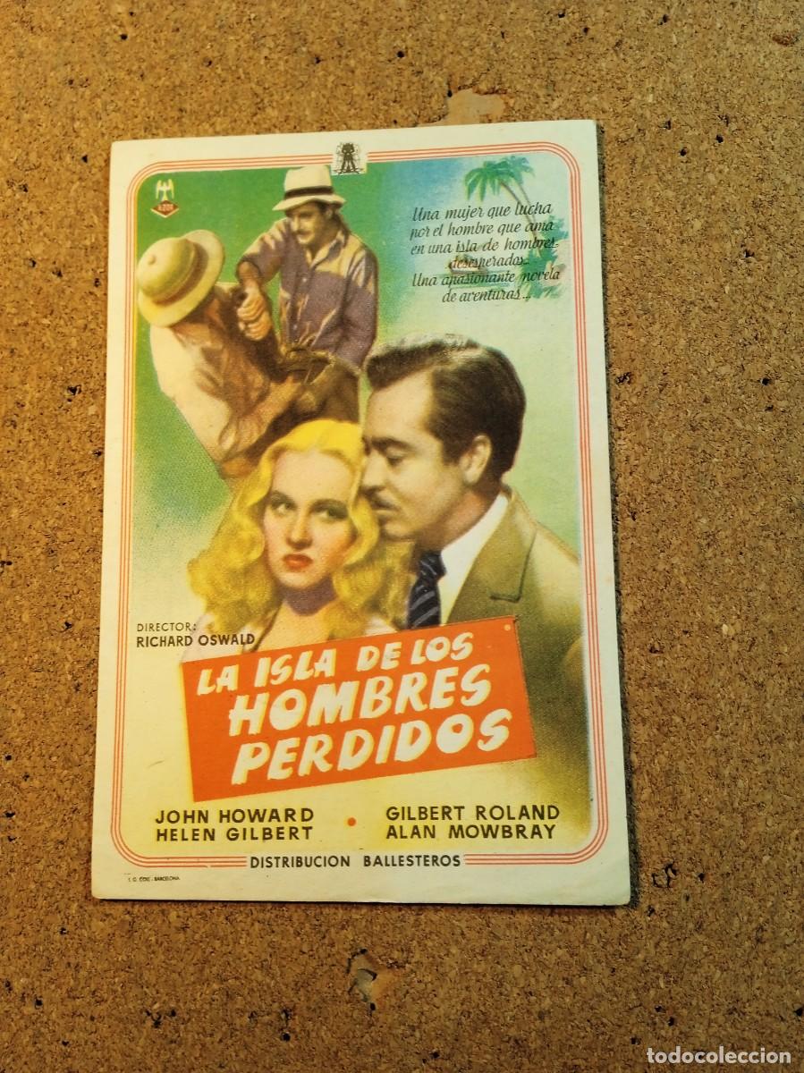  Foglietti di film di film antichi di cinema: FOLLETO DE MANO CON PUBLICIDAD LA ISLA DE LOS HOMBRES PERDIDOS