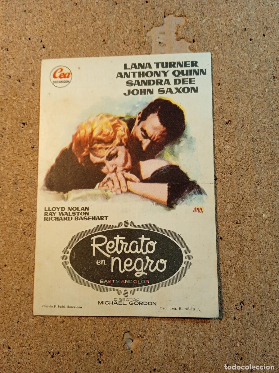 Kino: FOLLETO DE MANO CON PUBLICIDAD RETRATO EN NEGRO