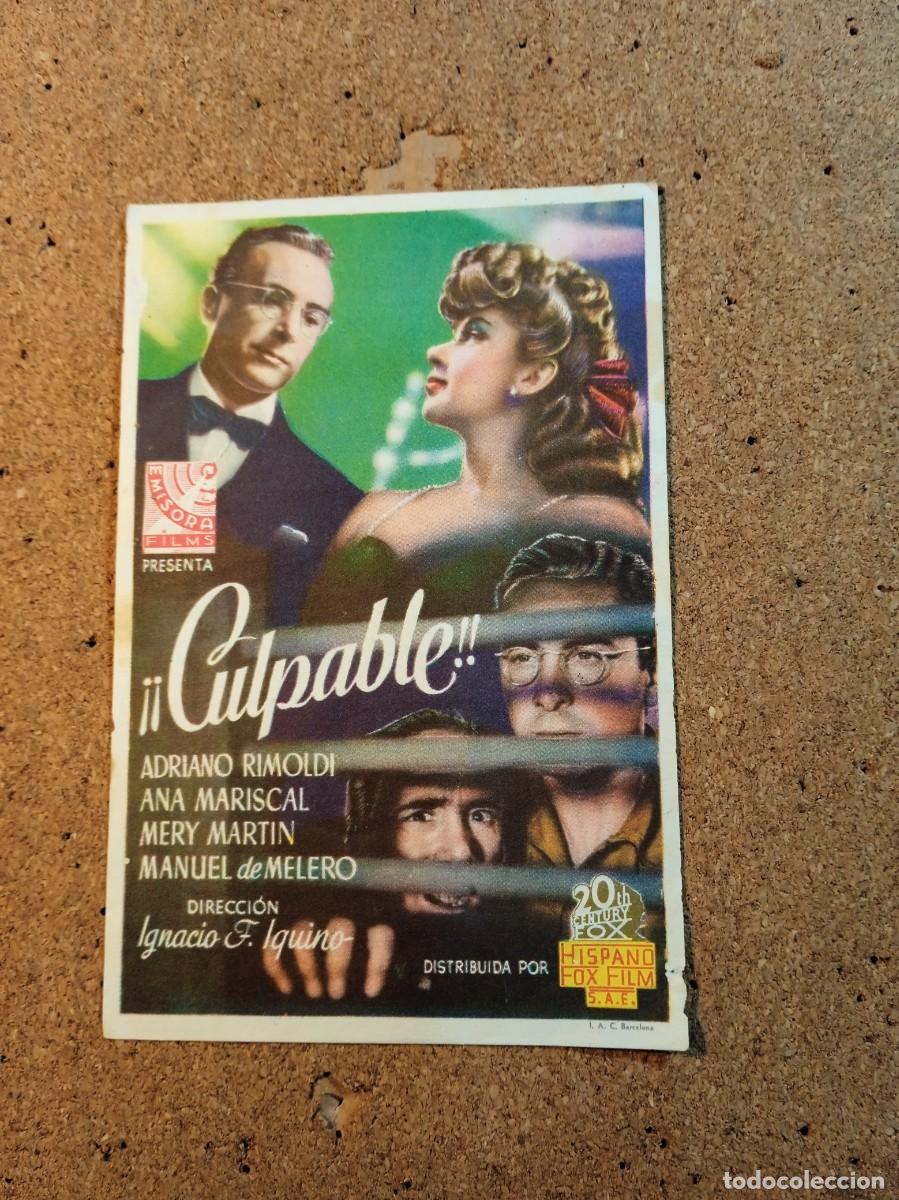 Kino: FOLLETO DE MANO CON PUBLICIDAD CULPABLE