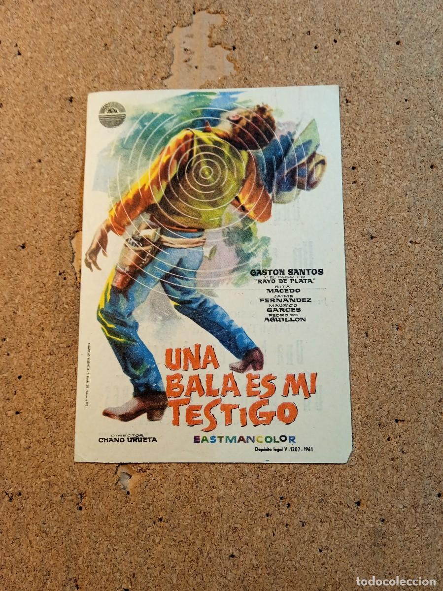 Cine: FOLLETO DE MANO CON PUBLICIDAD UNA BALA ES UN TESTIGO