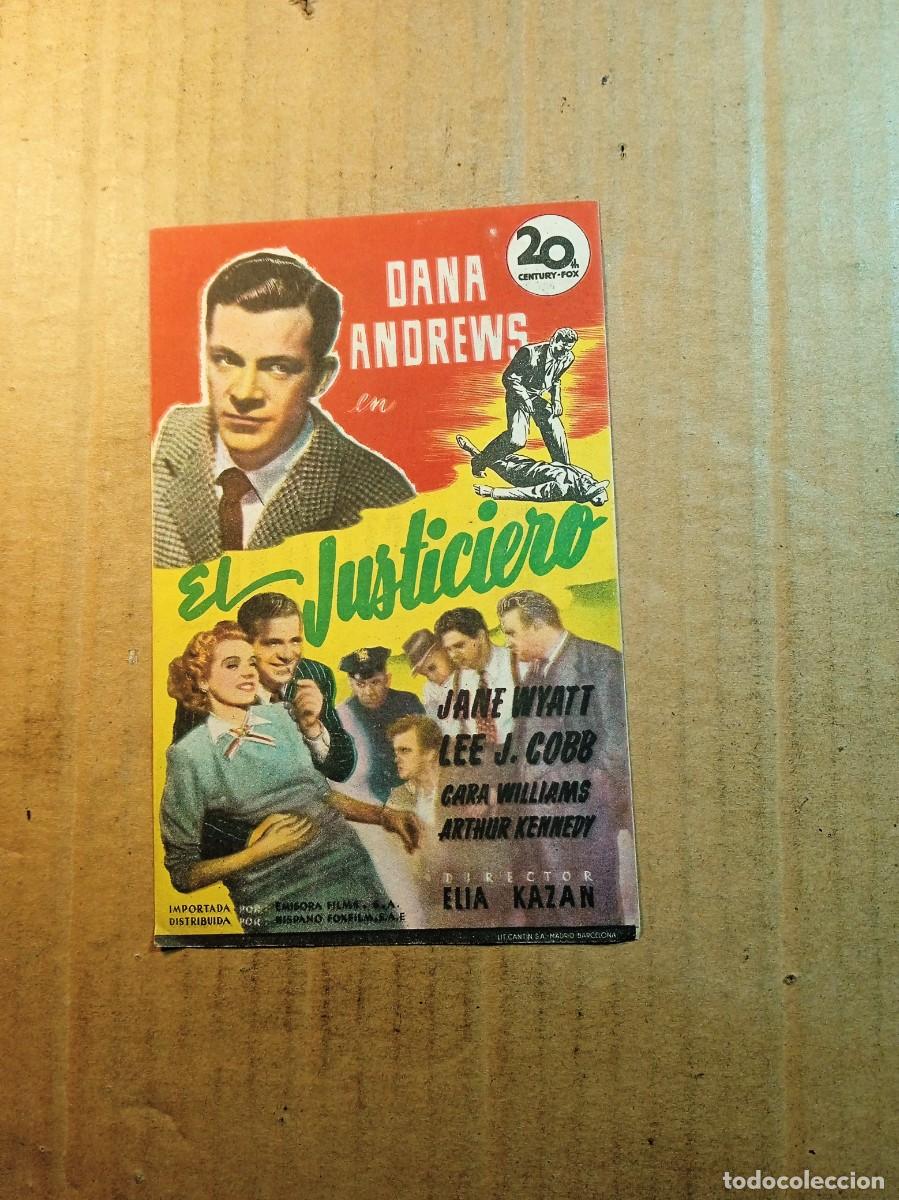  Flyers Publicitaires de films Anciens: FOLLETO DE MANO CON PUBLICIDAD EL JUSTICIERO