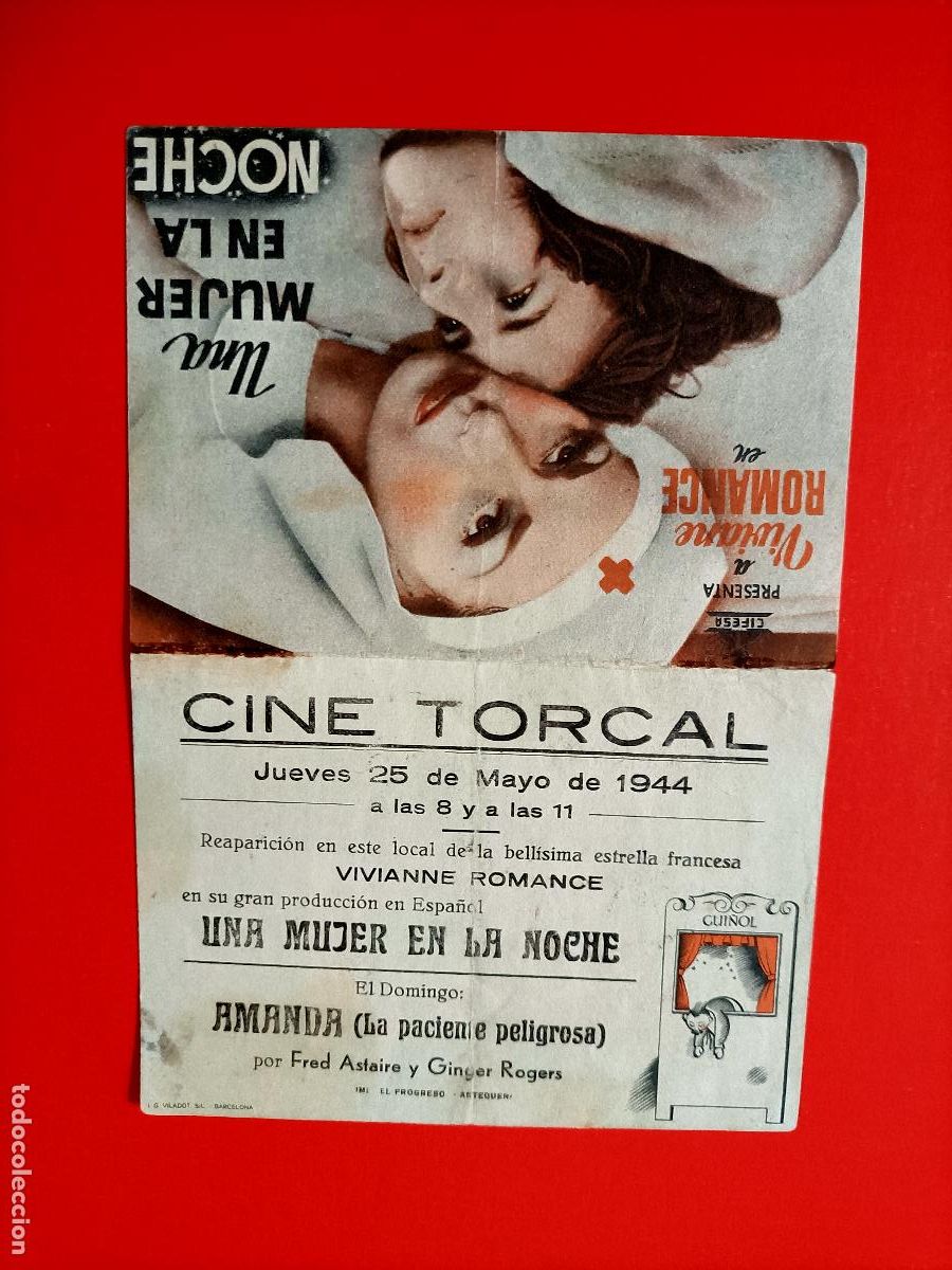 Cine: UNA MUJER EN LA NOCHE. CINE TORCAL, ANTEQUERA. 1944. VIVIANE ROMANCE.