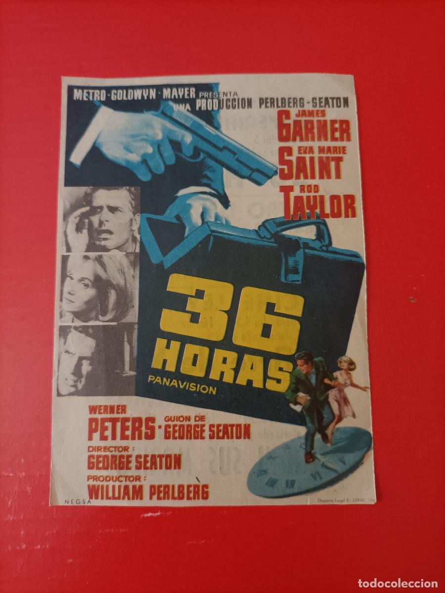 Cine: 36 HORAS. C/P. IMPERIAL CINEMA. TEATRO DEL PARQUE Y TRIMOPE CINEMA. 1967. EST&Aacute; NUEVO.