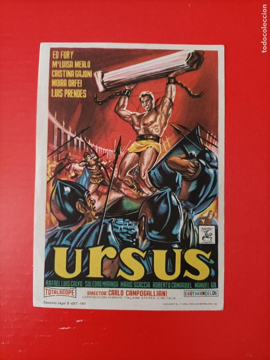 Cine: URSUS. ED FURY, MOIRA ORFEI. C/P. TAMP&Oacute;N CINE ROXY. EST&Aacute; NUEVO.