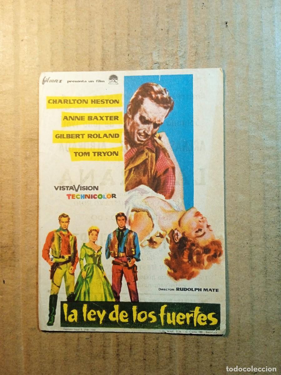 Cinema: FOLLETO DE MANO CON PUBLICIDAD LA LEY DE LOS FUERTES